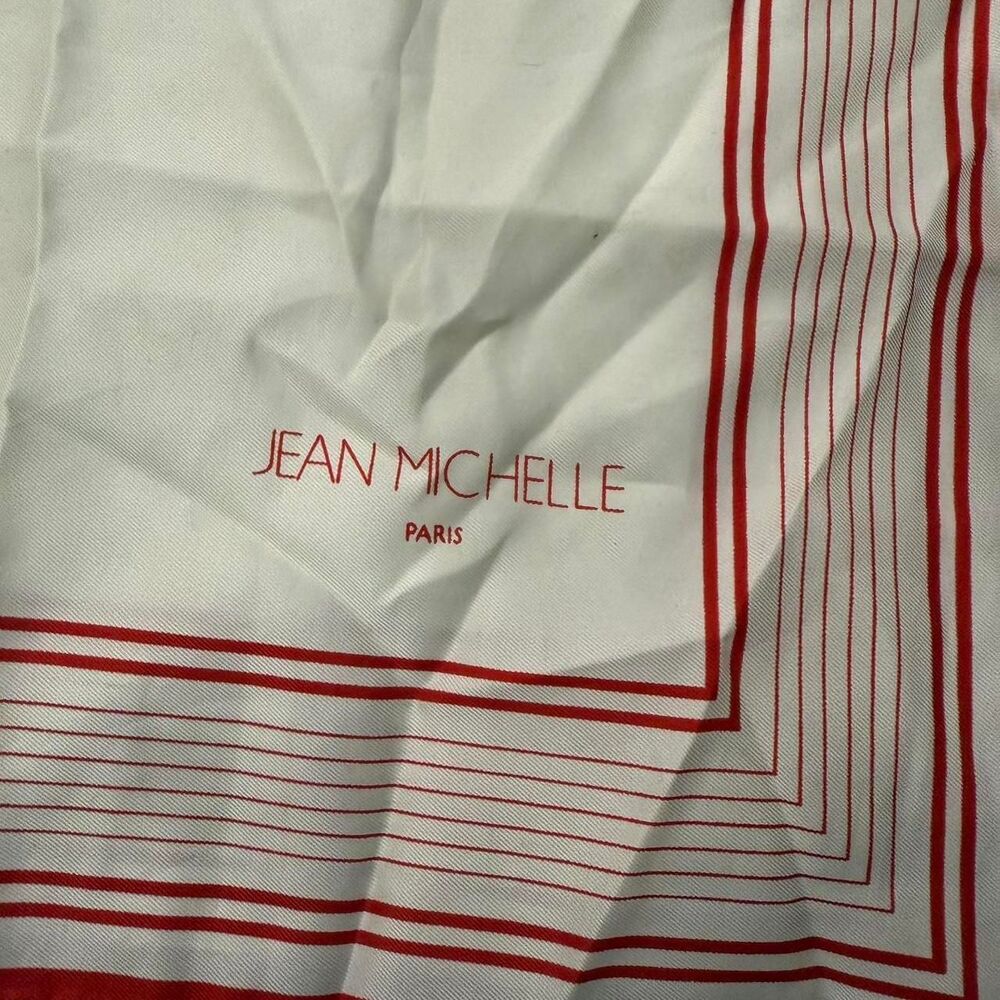Jean Michelle Paris Red and white striped scarf - Picture 3 of 4